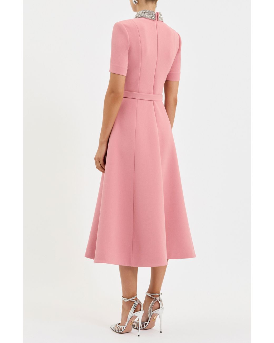 Rebecca Vallance Pink Xena Short Sleeve Midi Dress