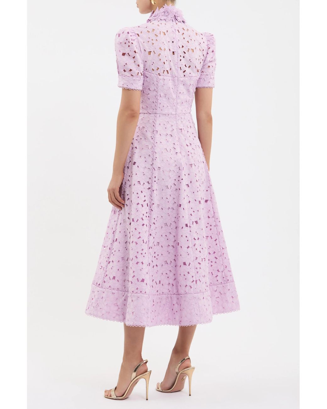 Rebecca Vallance Pink Kitsu Short Sleeve Midi Dress