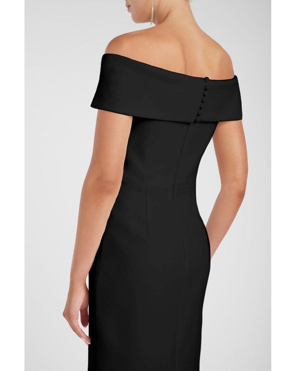 Rebecca Vallance Black Amore Off Shoulder Midi Dress