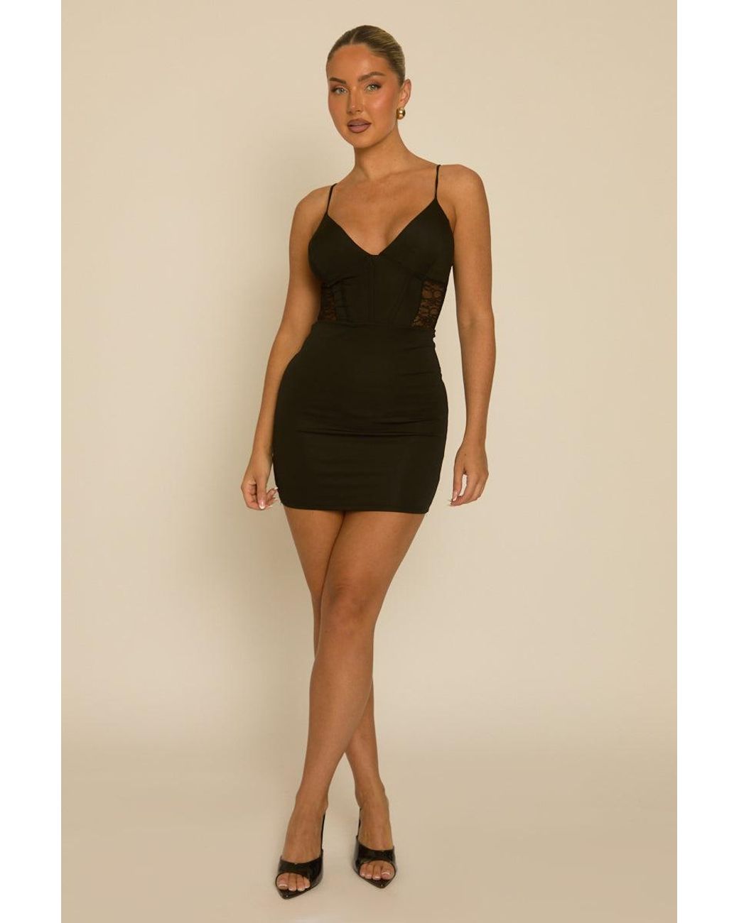 slim fit dress slacks Black Cut Out Ruched Front Mini Dress | Dress