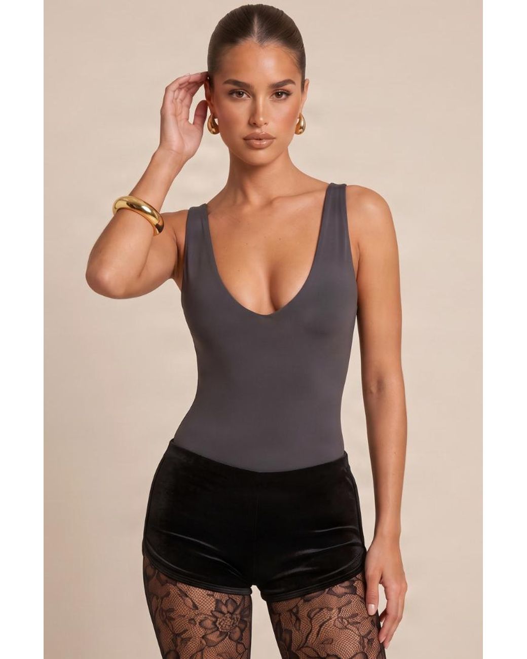 Rebellious Fashion Black Micro Velvet Shorts