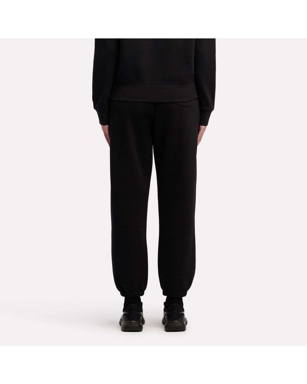 Reebok Black Satin Logo Fleece Pants
