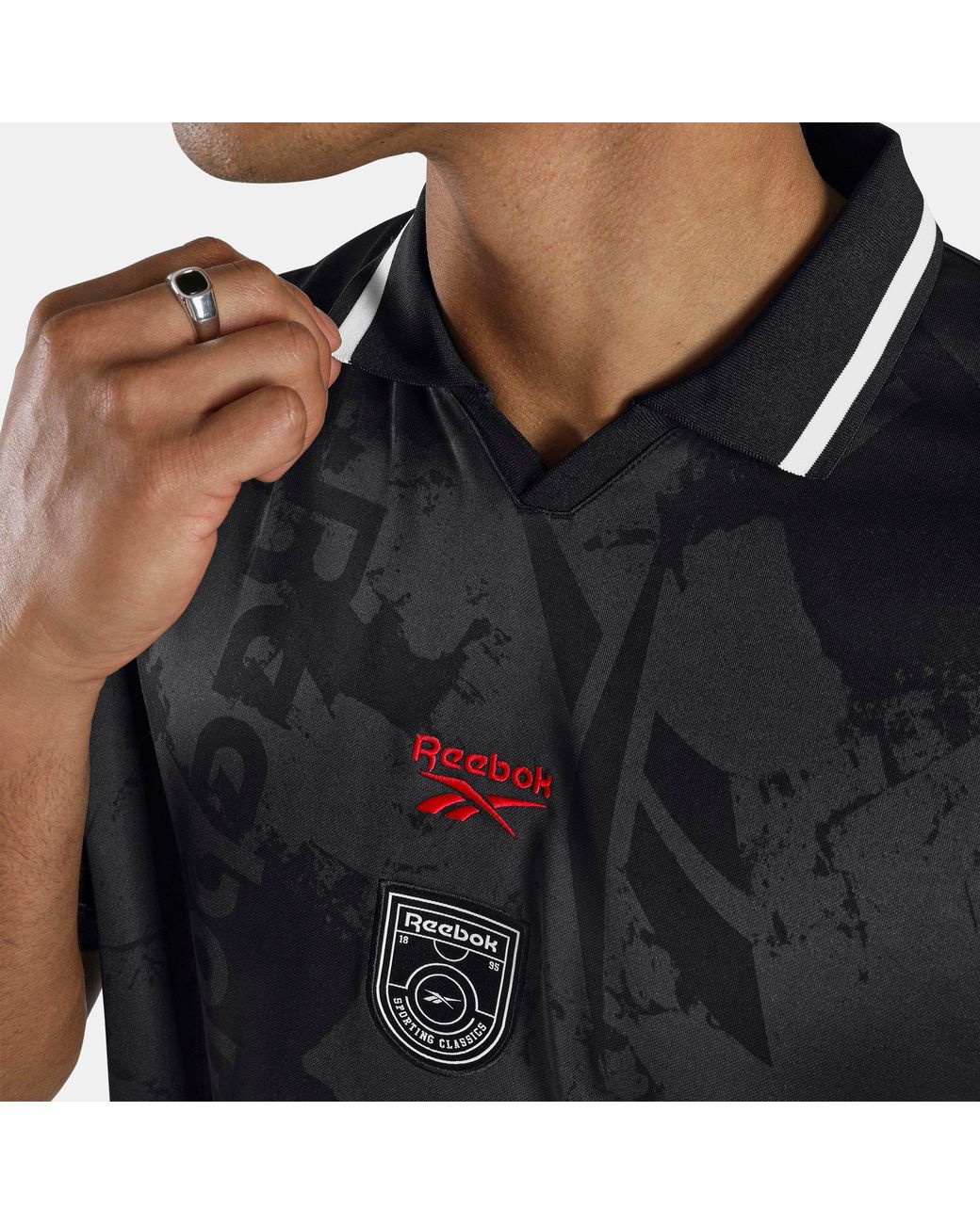 Reebok Black Street Sport Football Jersey