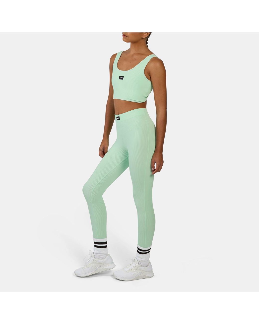 Reebok Green Rib Stirrup Leggings