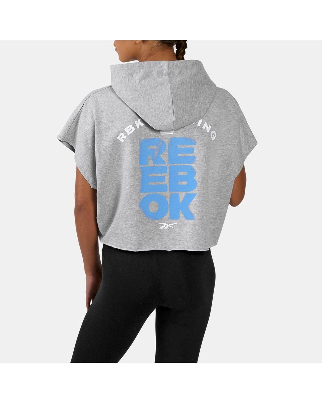 Reebok Gray Lux Graphic Sleeveless Hoodie