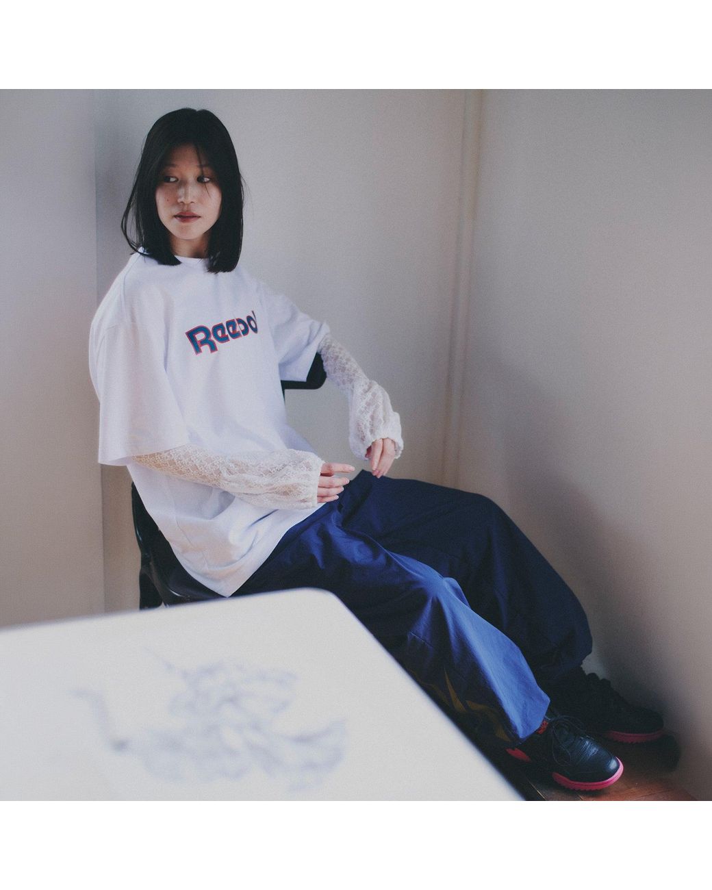 Reebok White X Balansa Collab Logo T-Shirt
