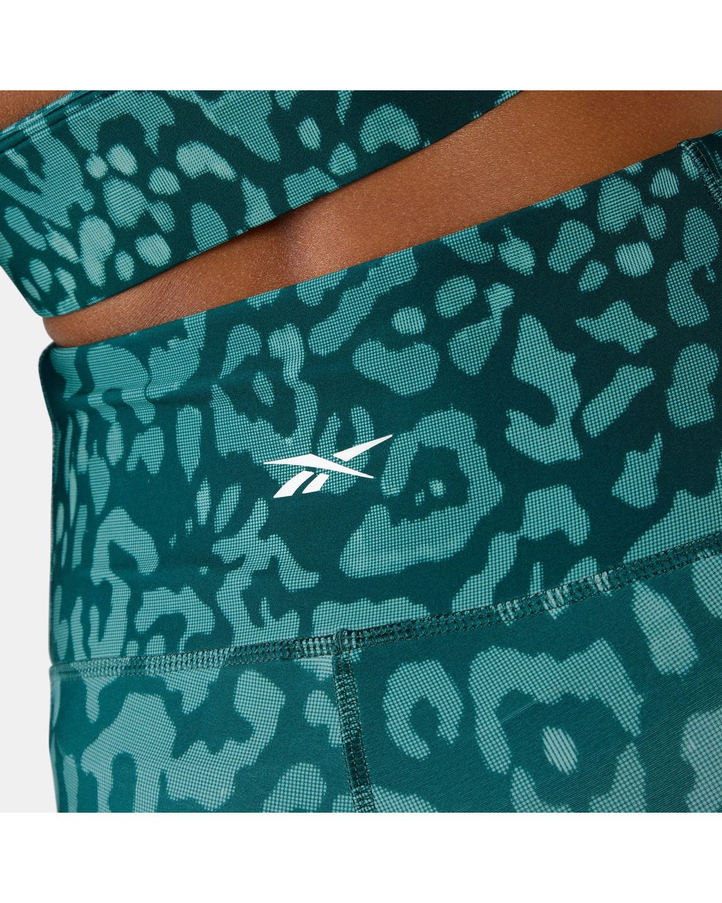 Reebok Green Id Train High Rise Printed Leggings