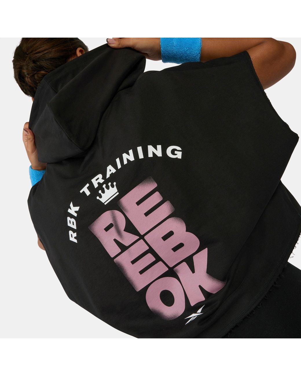 Reebok Black Lux Graphic Sleeveless Hoodie
