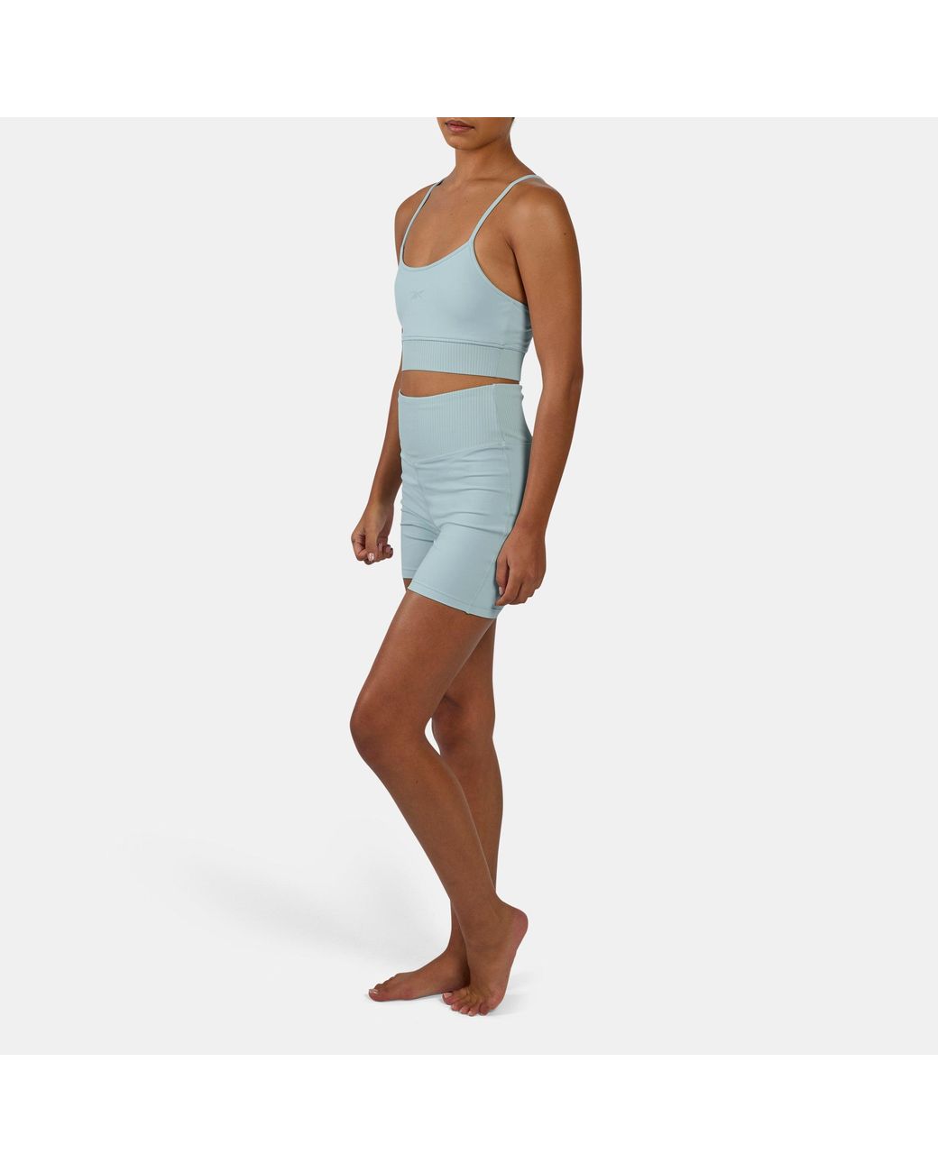 Reebok Blue Lux Peached Strappy Sports Bra