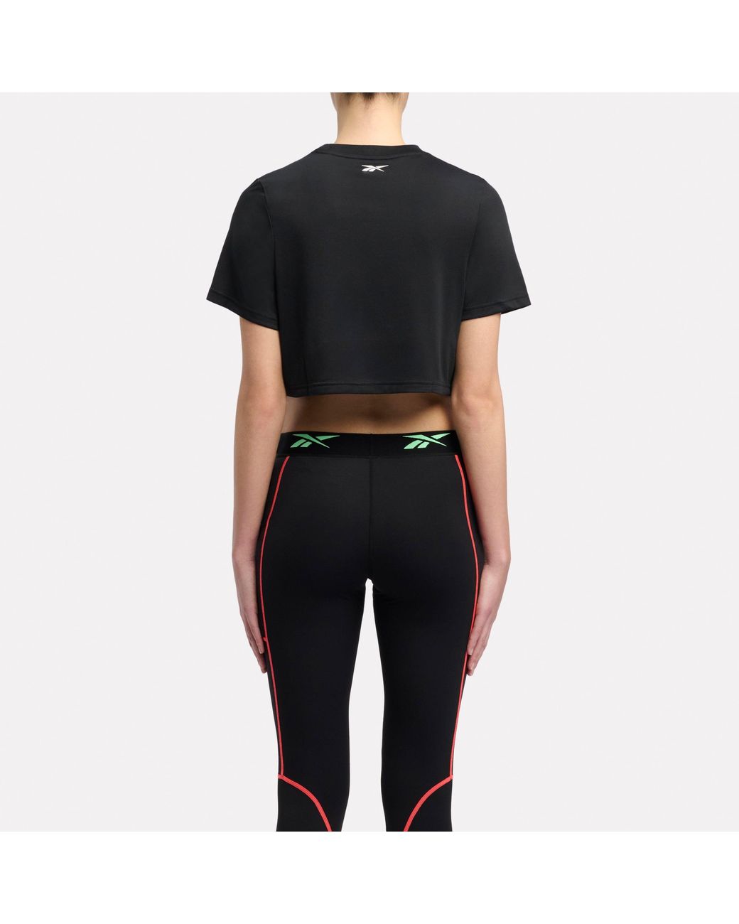 Reebok Black Id Train Cropped Graphic T-Shirt