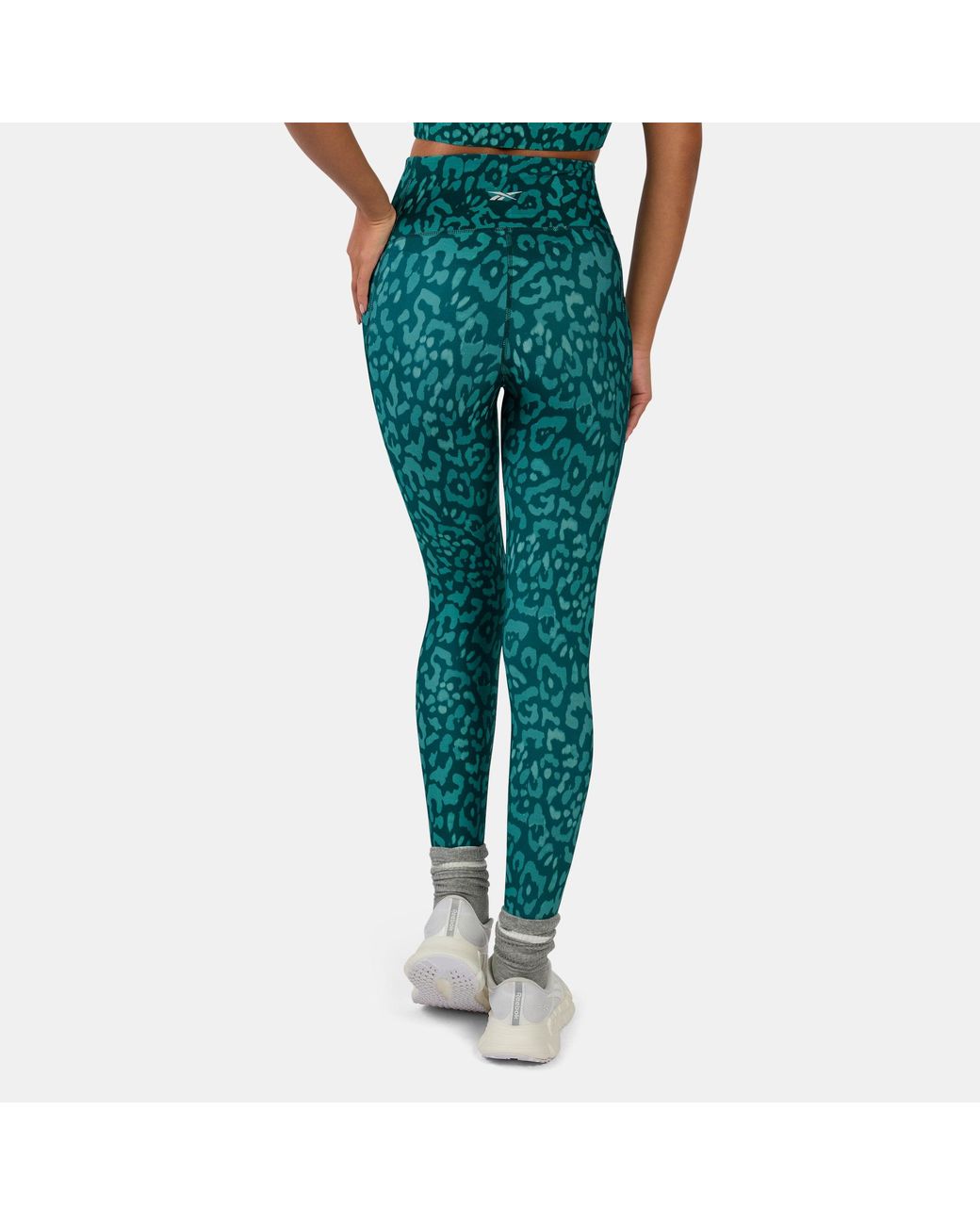 Reebok Green Id Train High Rise Printed Leggings