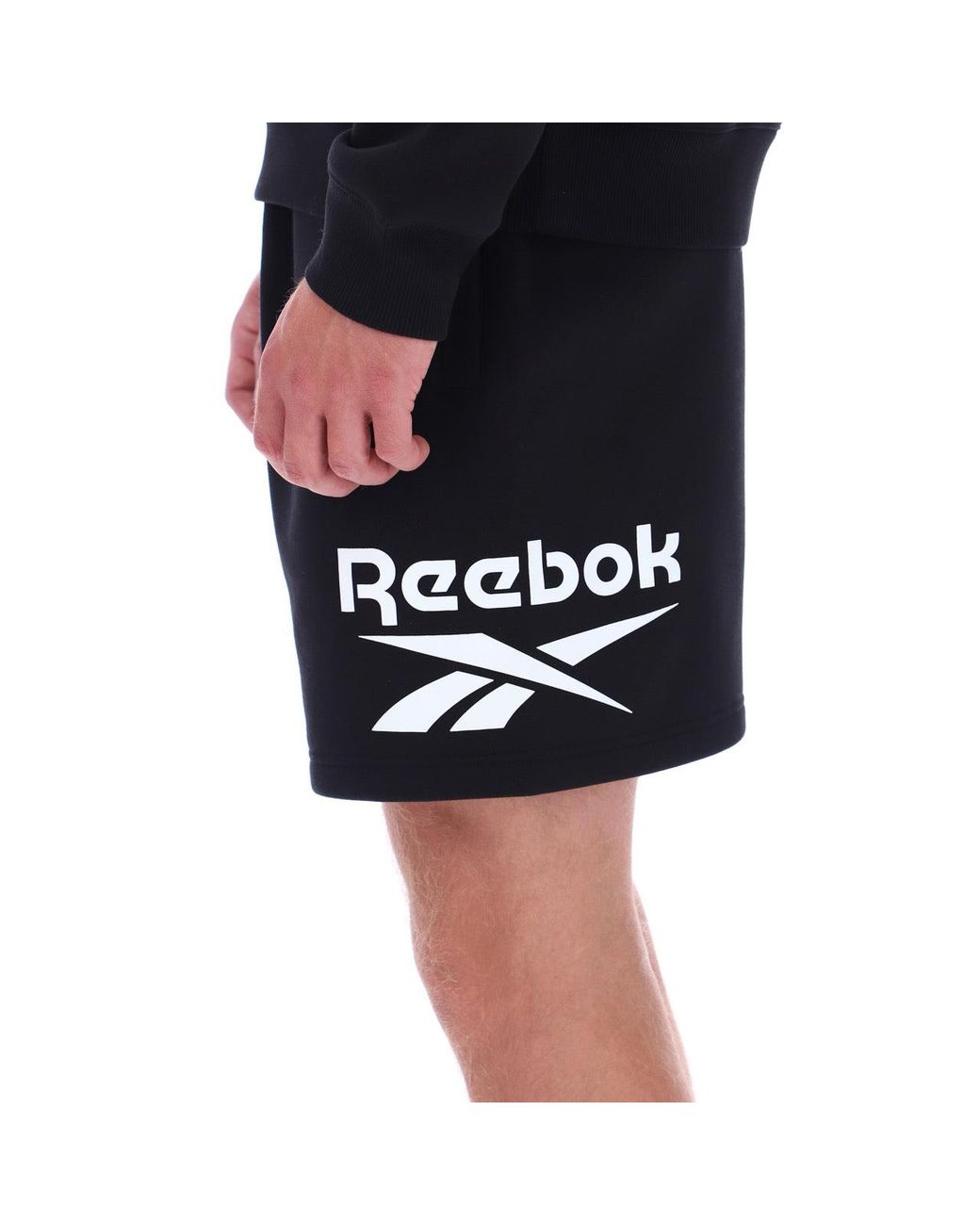 Reebok Black Id 1-Color Logo Fleece Shorts
