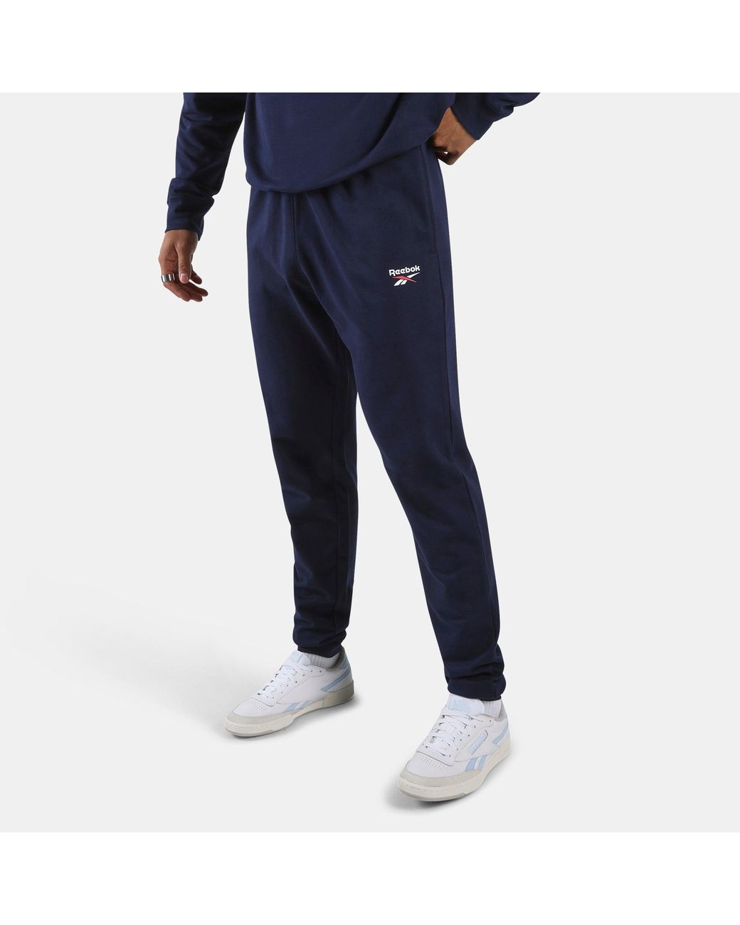 Reebok Blue Id Small Logo French Terry Jogger Track Pants for men