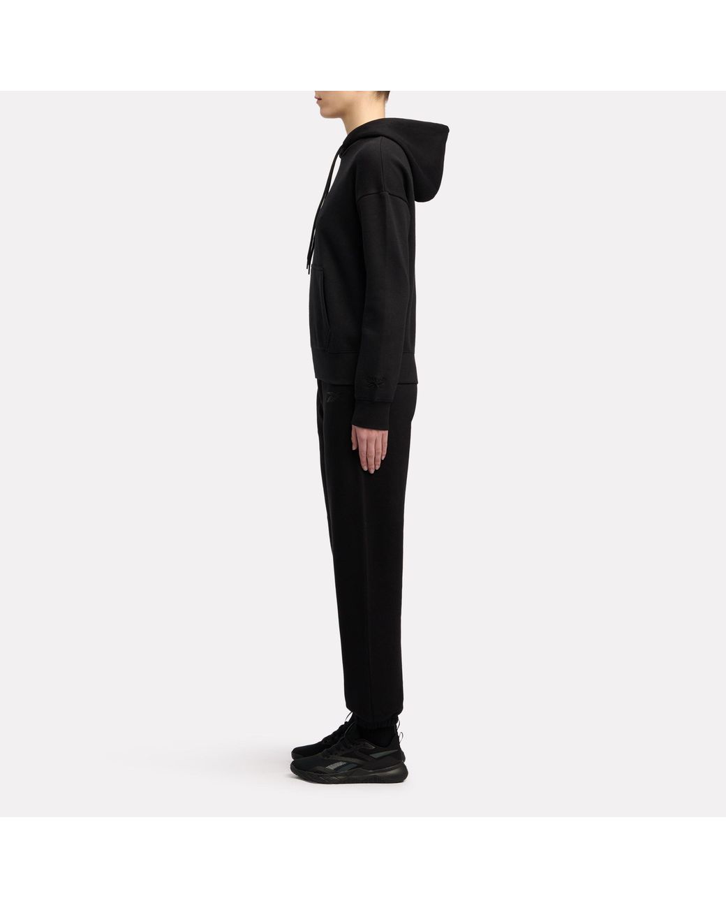 Reebok Black Satin Logo Fleece Pants