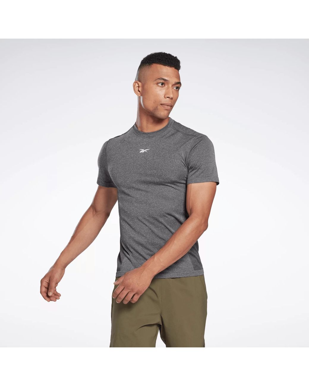 Reebok United By Fitness Myoknit Seamless T-shirt in Gray for Men