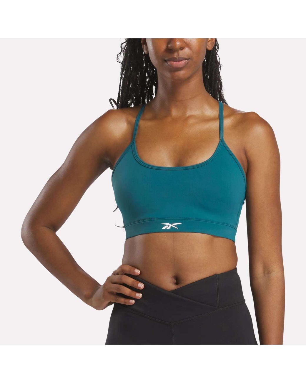 Reebok Strappy Sports Bra in Blue | Lyst