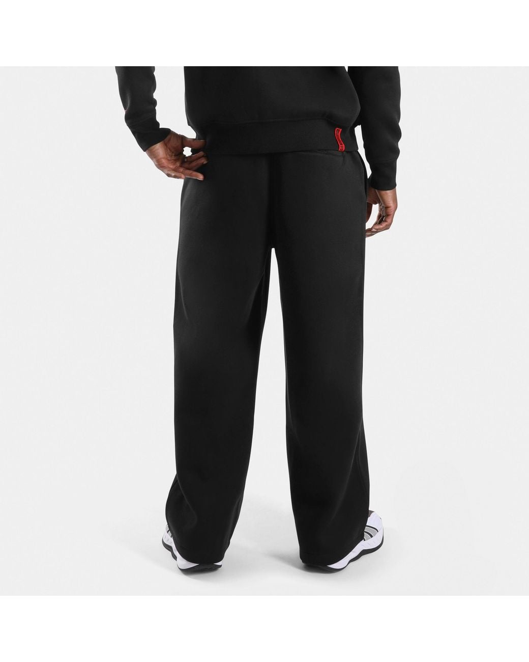 Reebok Black Allen Iverson Relaxed Open Hem Brushed Fleece Joggers