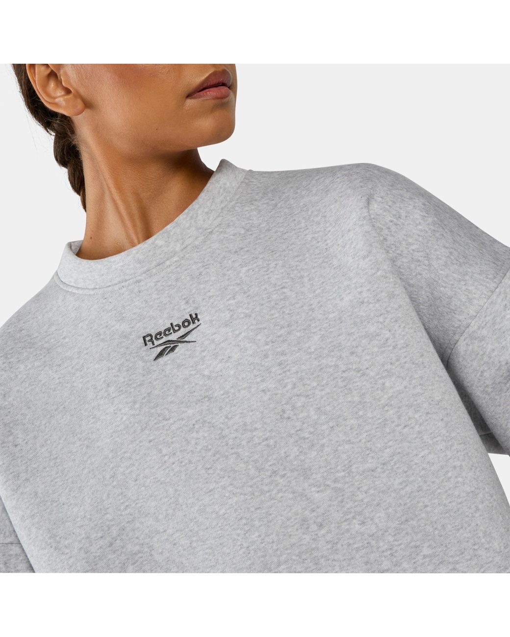 Reebok Gray Wardrobe Essentials Cropped T-Shirt