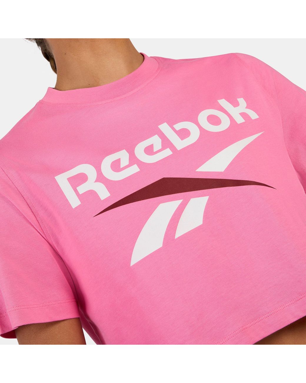 Reebok Pink Sadie 2 Colour Logo Cropped T-Shirt