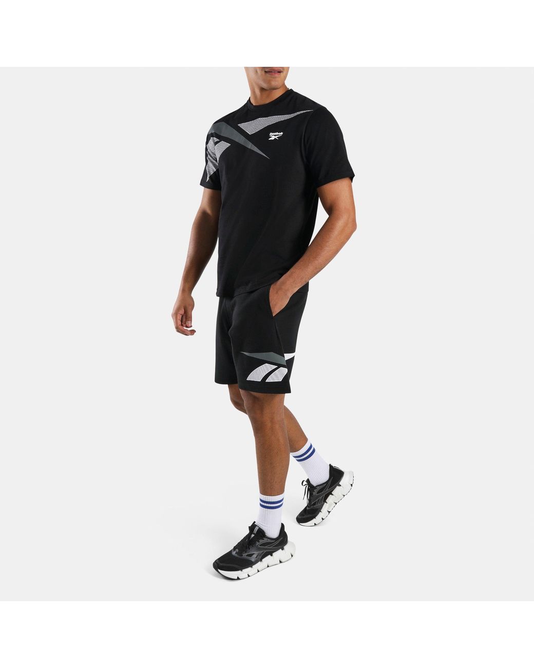 Reebok Black Logo Placecement Pique Shorts for men