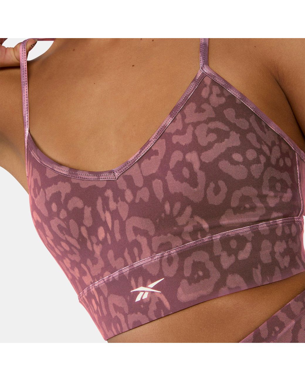 Reebok Red Id Train Printed Tri-Back Sports Bra