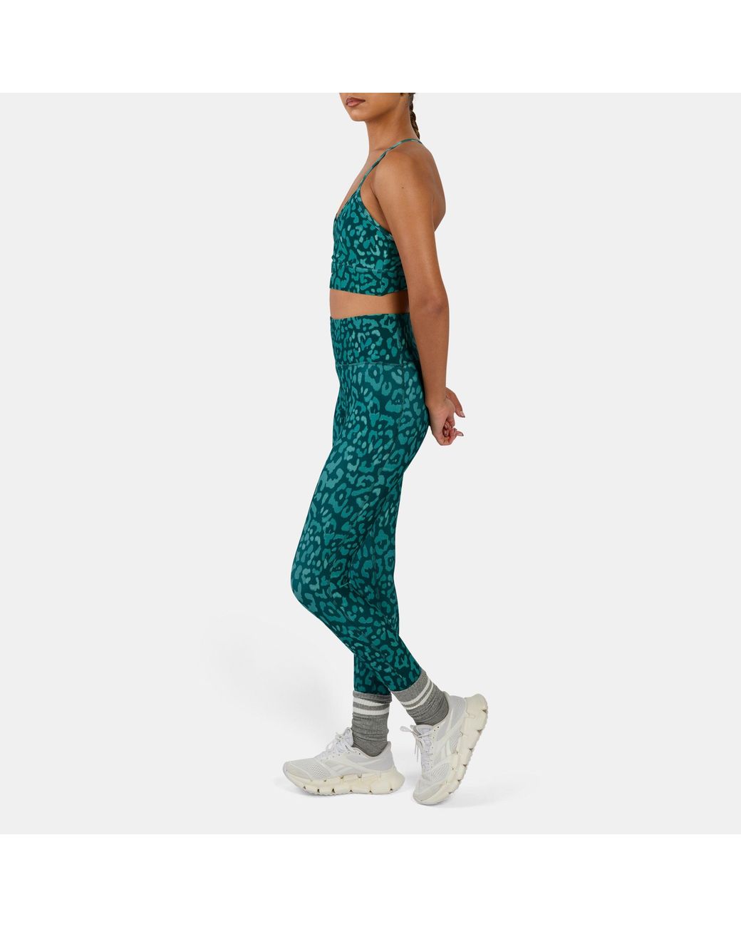 Reebok Green Id Train High Rise Printed Leggings