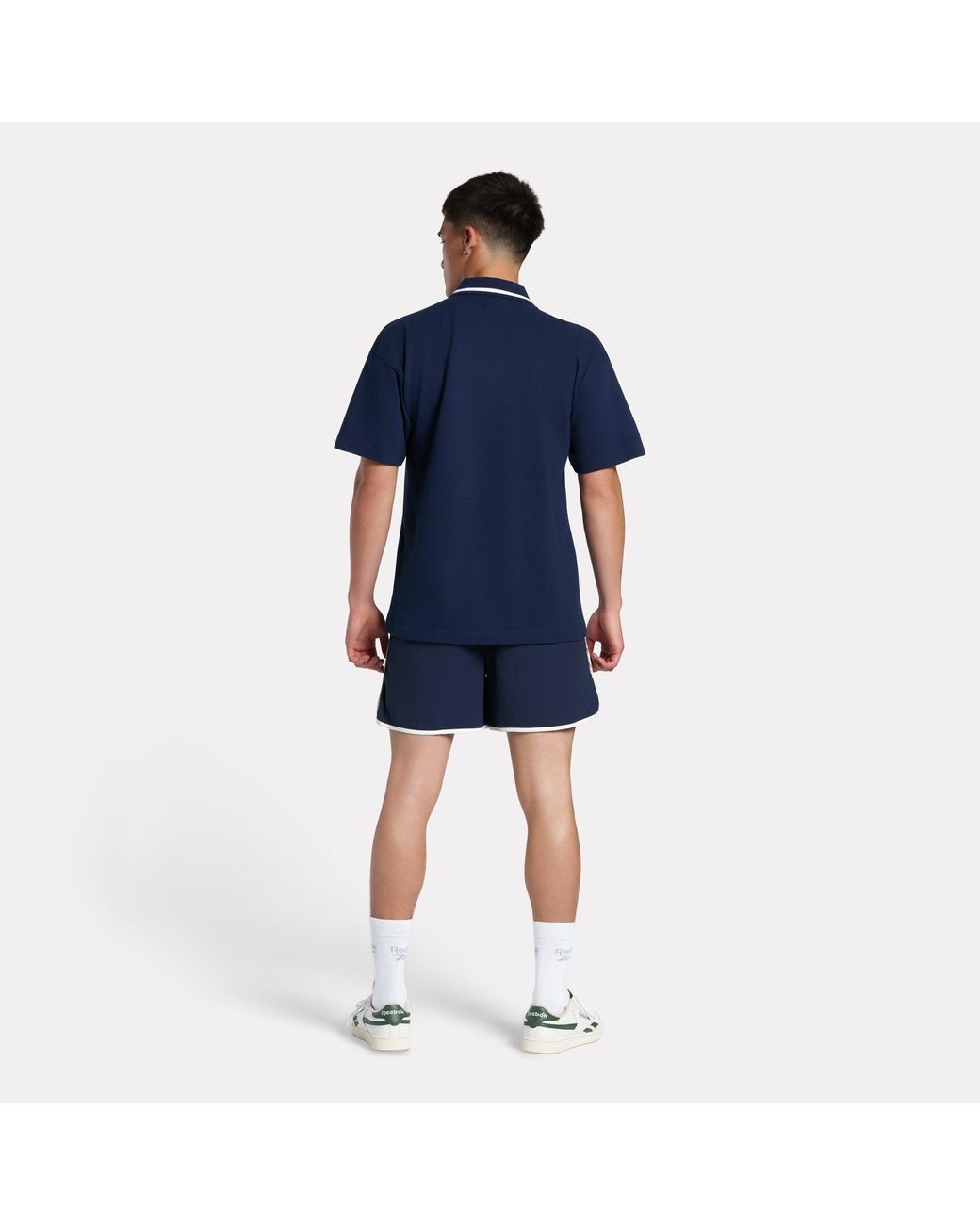 Reebok Patch Logo Polounisex, Afmeting in het Blue