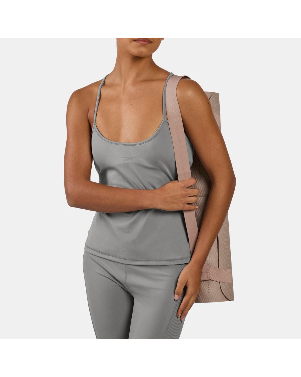 Reebok Gray Lux Peached Strappy Tank