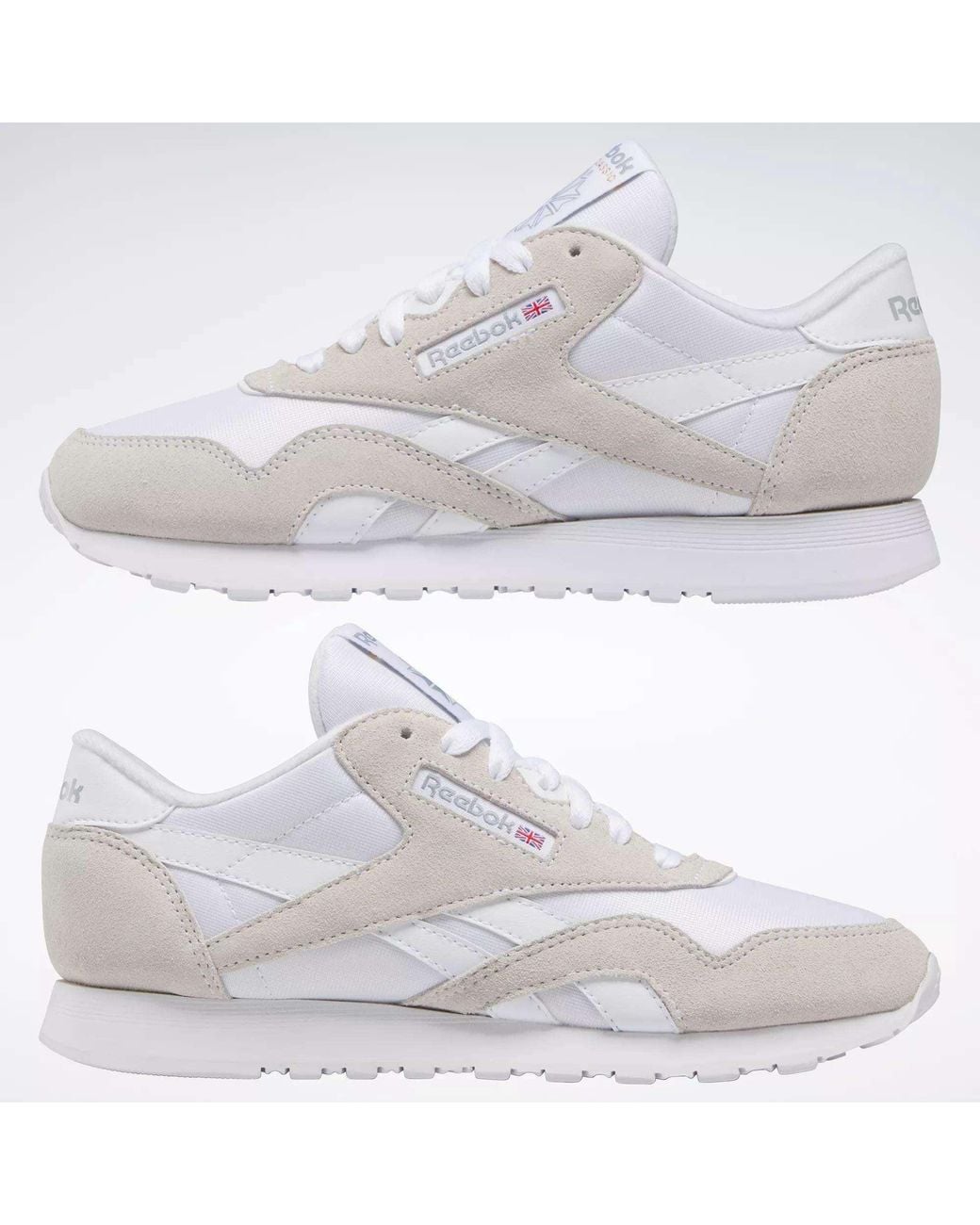 Reebok White Classic Nylon Sneakers
