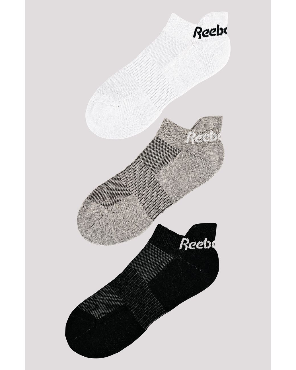 Reebok Gray Sports Essentials Low Socks (3 Pack)