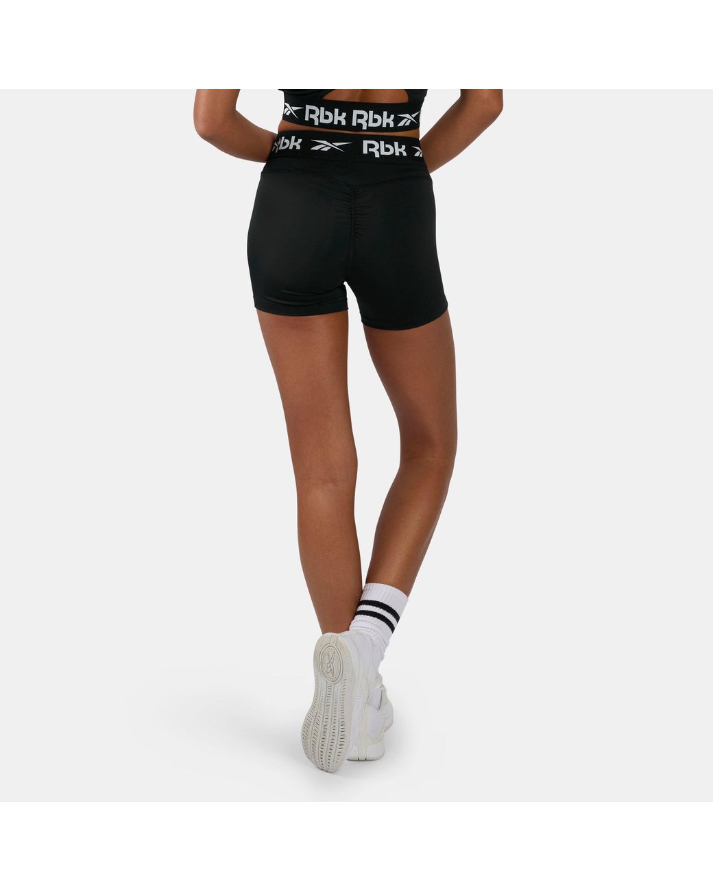 Reebok Black Id Train Ruched Booty Shorts