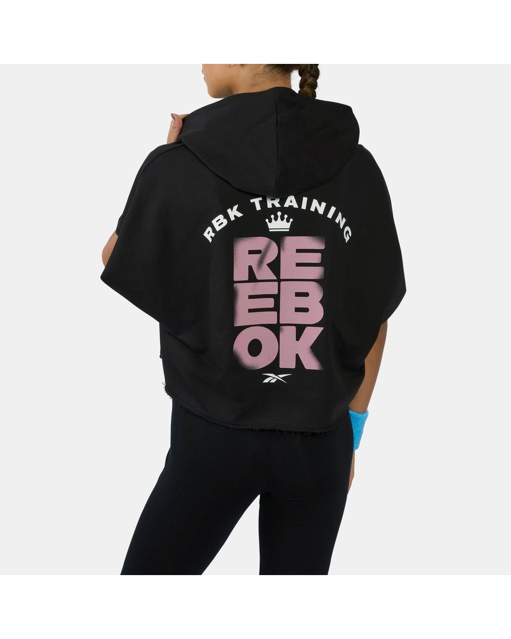 Reebok Black Lux Graphic Sleeveless Hoodie