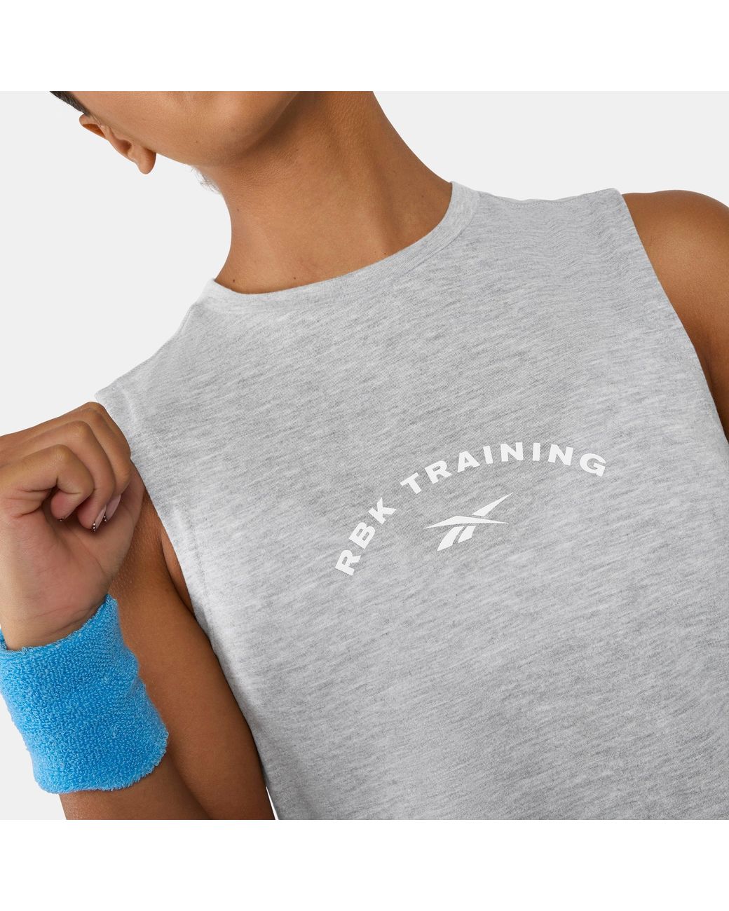 Reebok Blue Lux Cropped Graphic Tank