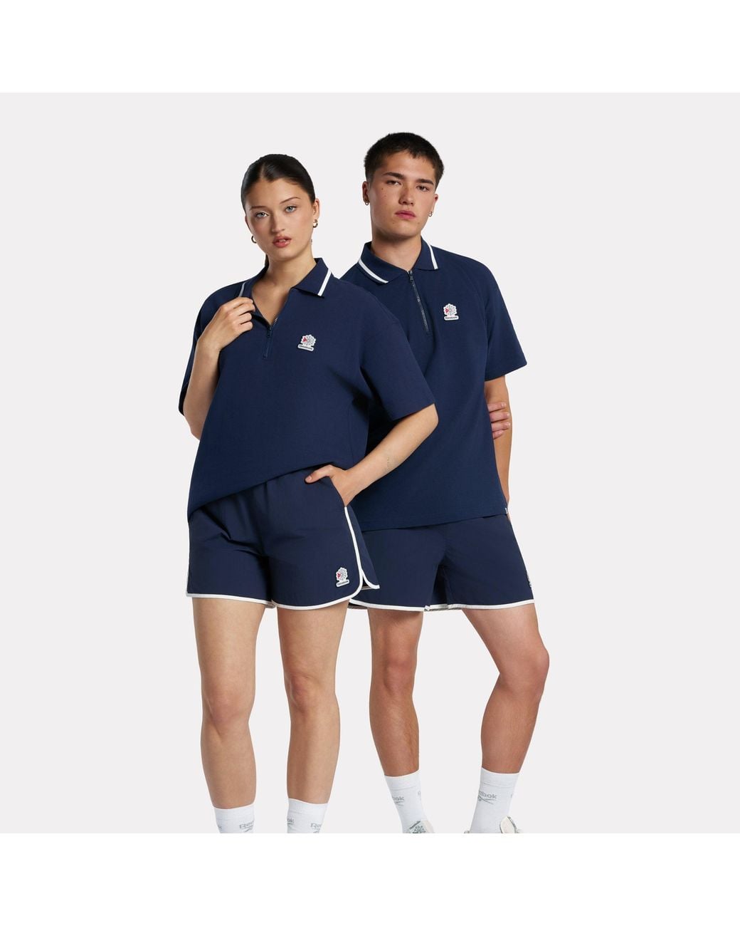 Reebok Patch Logo Polounisex, Afmeting in het Blue