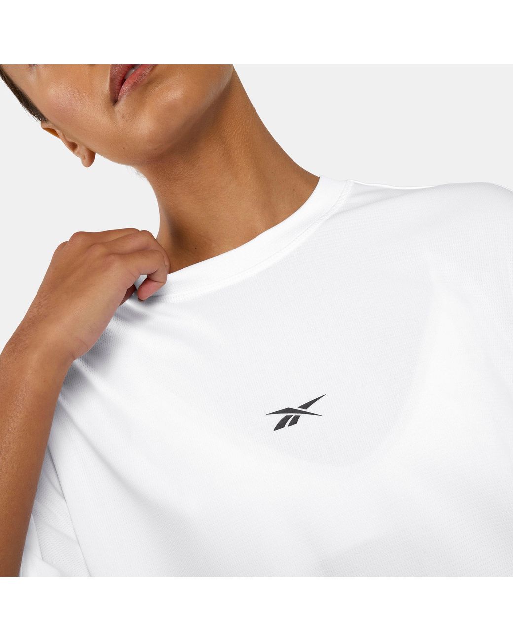 Reebok White Id Basketball Mesh Top