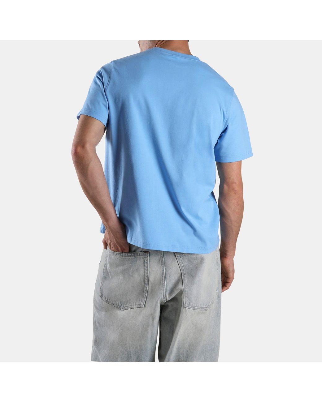 Reebok Blue Big Logo Crew Neck T-Shirt for men
