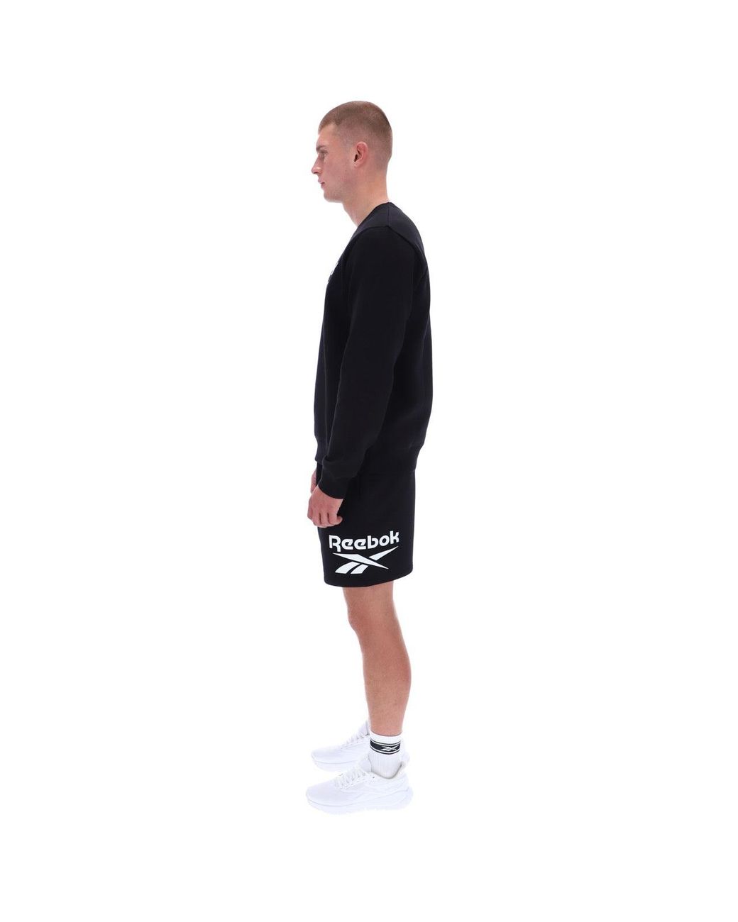 Reebok Black Id 1-Color Logo Fleece Shorts