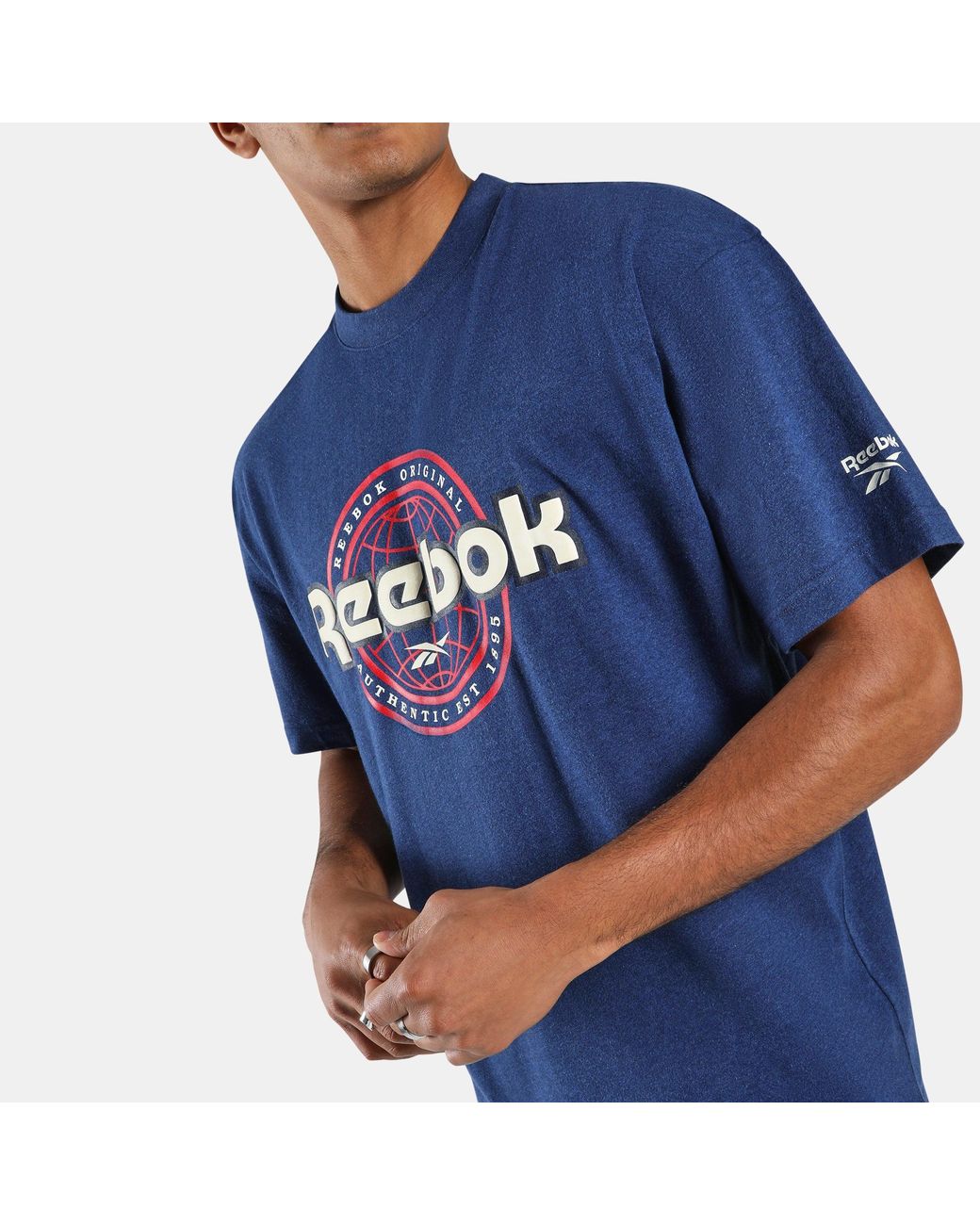 Reebok World T-Shirt, Afmeting in het Blue voor heren