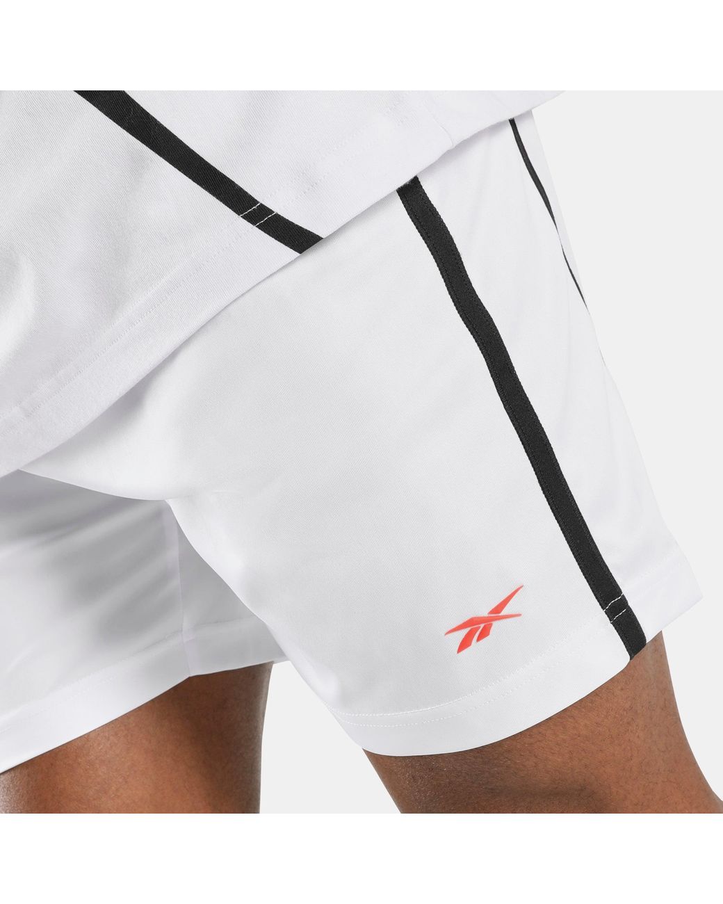 Reebok White Sidewinder Football 7" Shorts