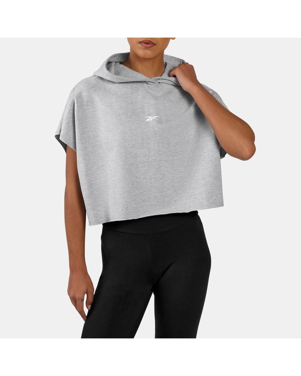 Reebok Gray Lux Graphic Sleeveless Hoodie