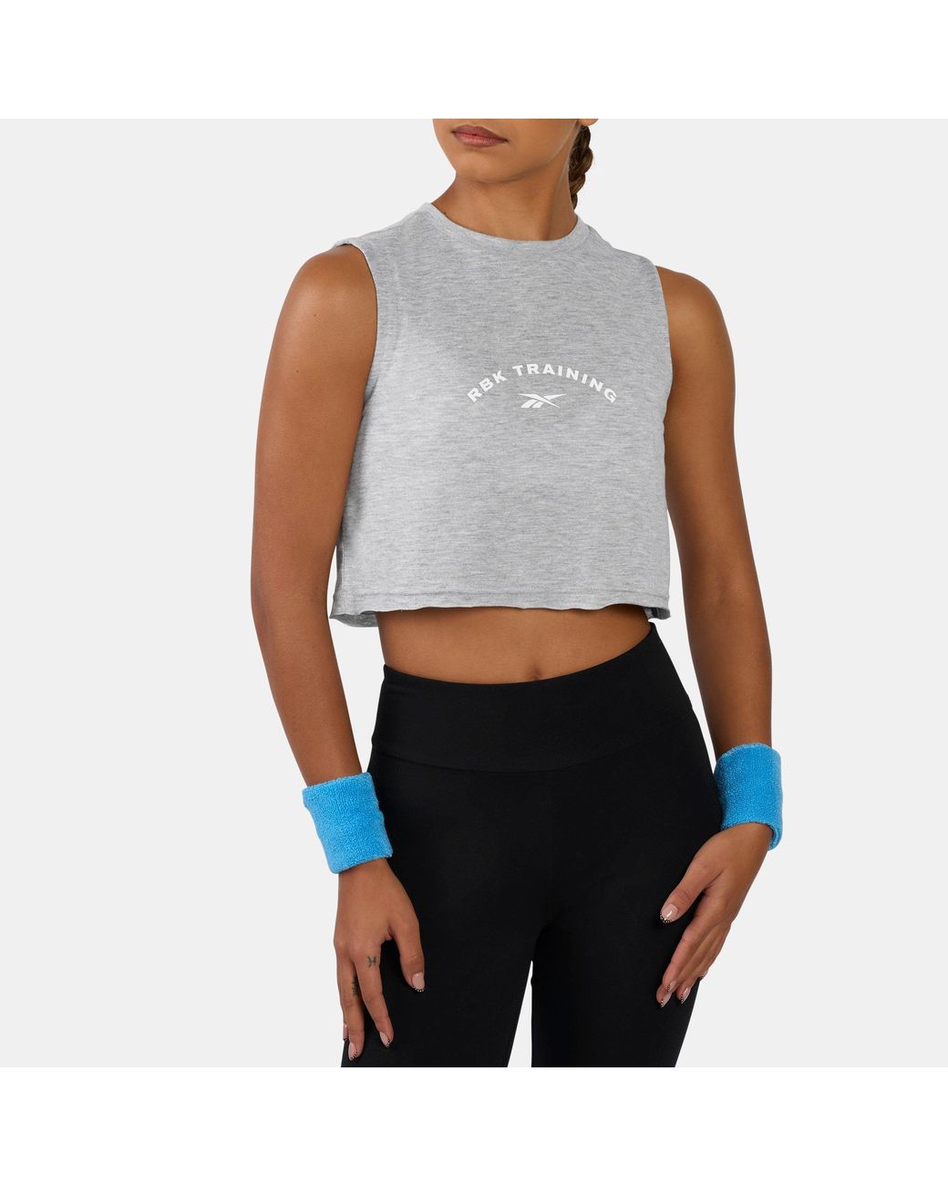 Reebok Blue Lux Cropped Graphic Tank