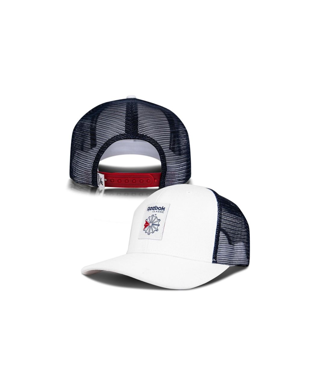 White Reebok Cap Reebok Woven Patch Vector Trucker Cap in White | Lyst