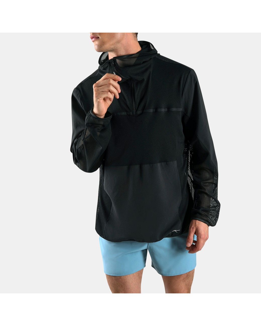 Reebok Atleet Mesh Anorak, Afmeting in het Black voor heren