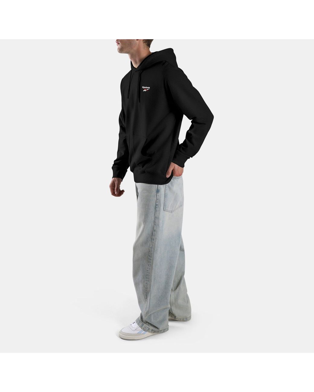 Reebok Black Id Small Logo French Terry Hoodie for men