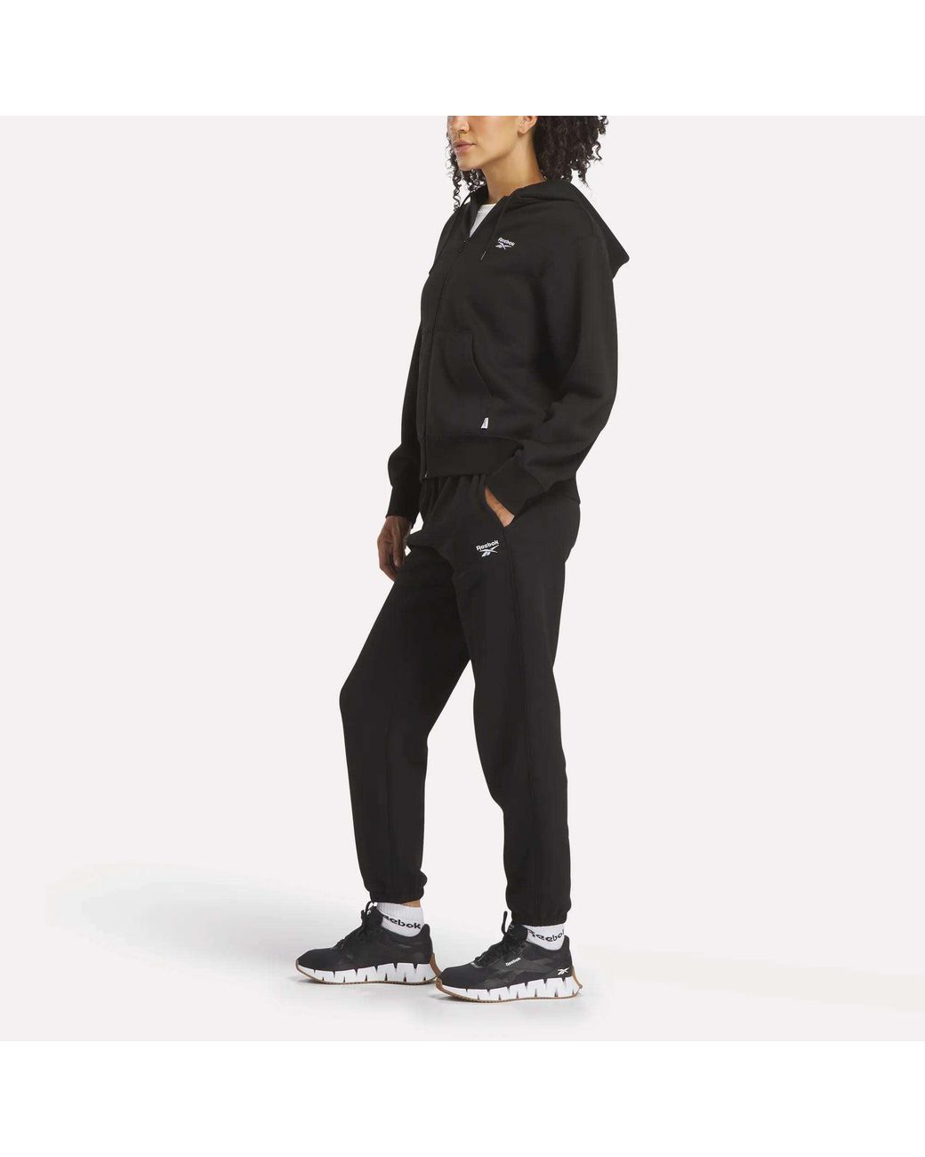 Reebok Black Small Vector Full Zip Sweatshirt