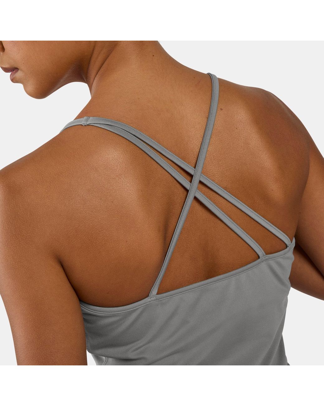 Reebok Gray Lux Peached Strappy Tank
