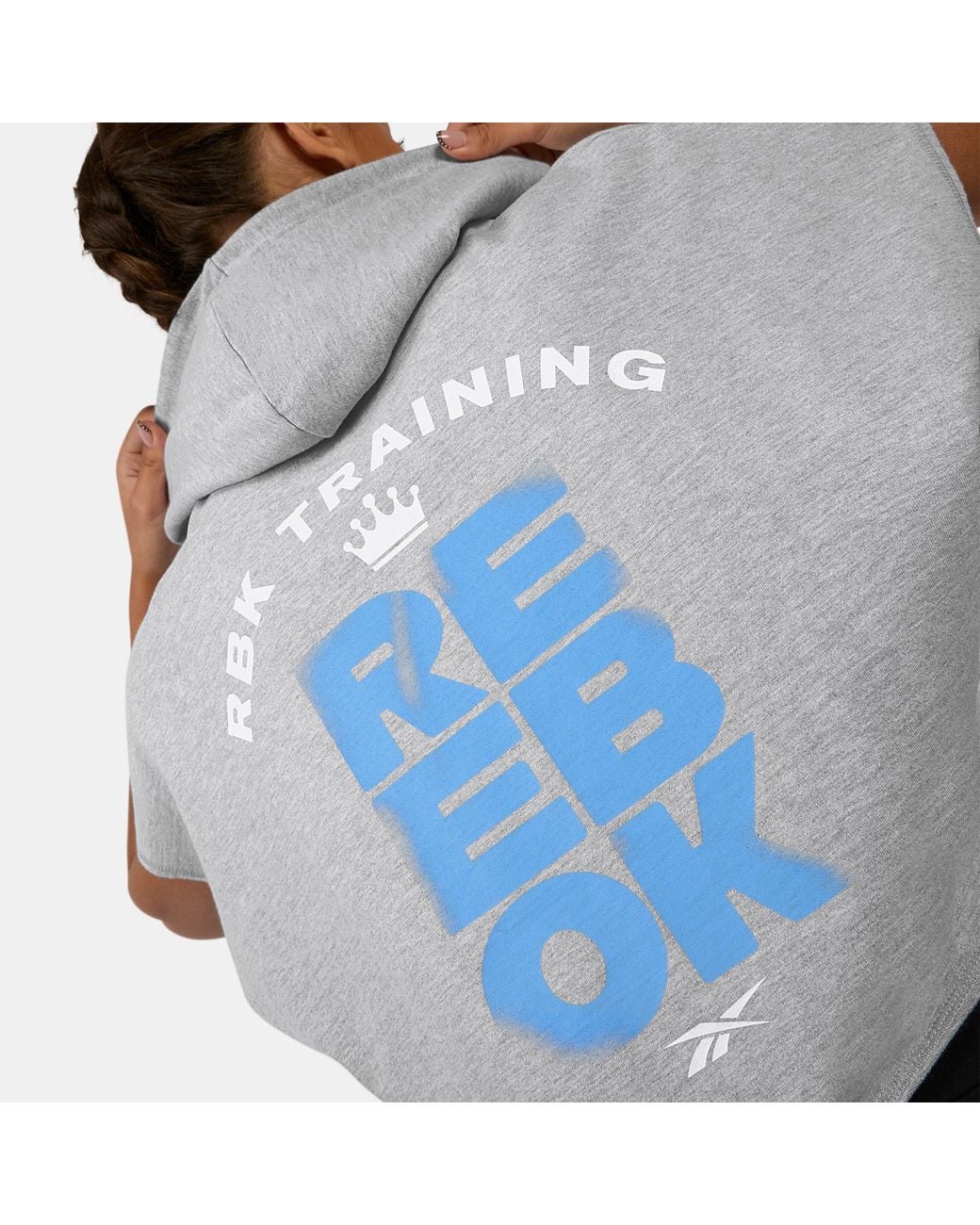 Reebok Gray Lux Graphic Sleeveless Hoodie