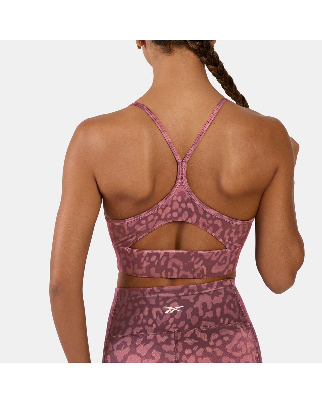 Reebok Red Id Train Printed Tri-Back Sports Bra