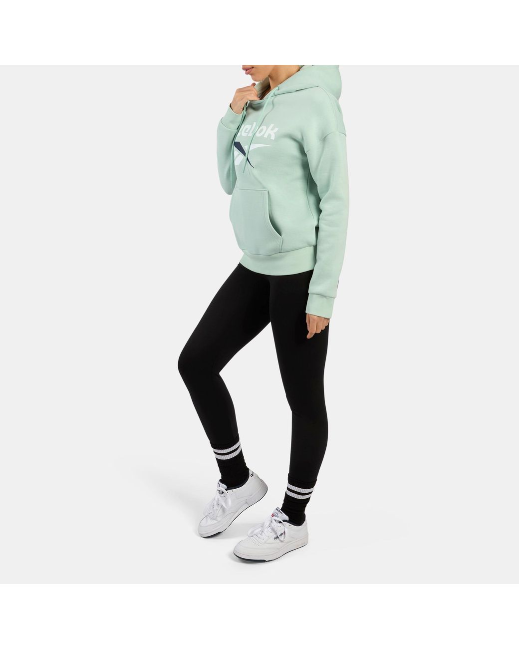 Reebok Green Marlowe 2 Col Logo Oversized Hoodie