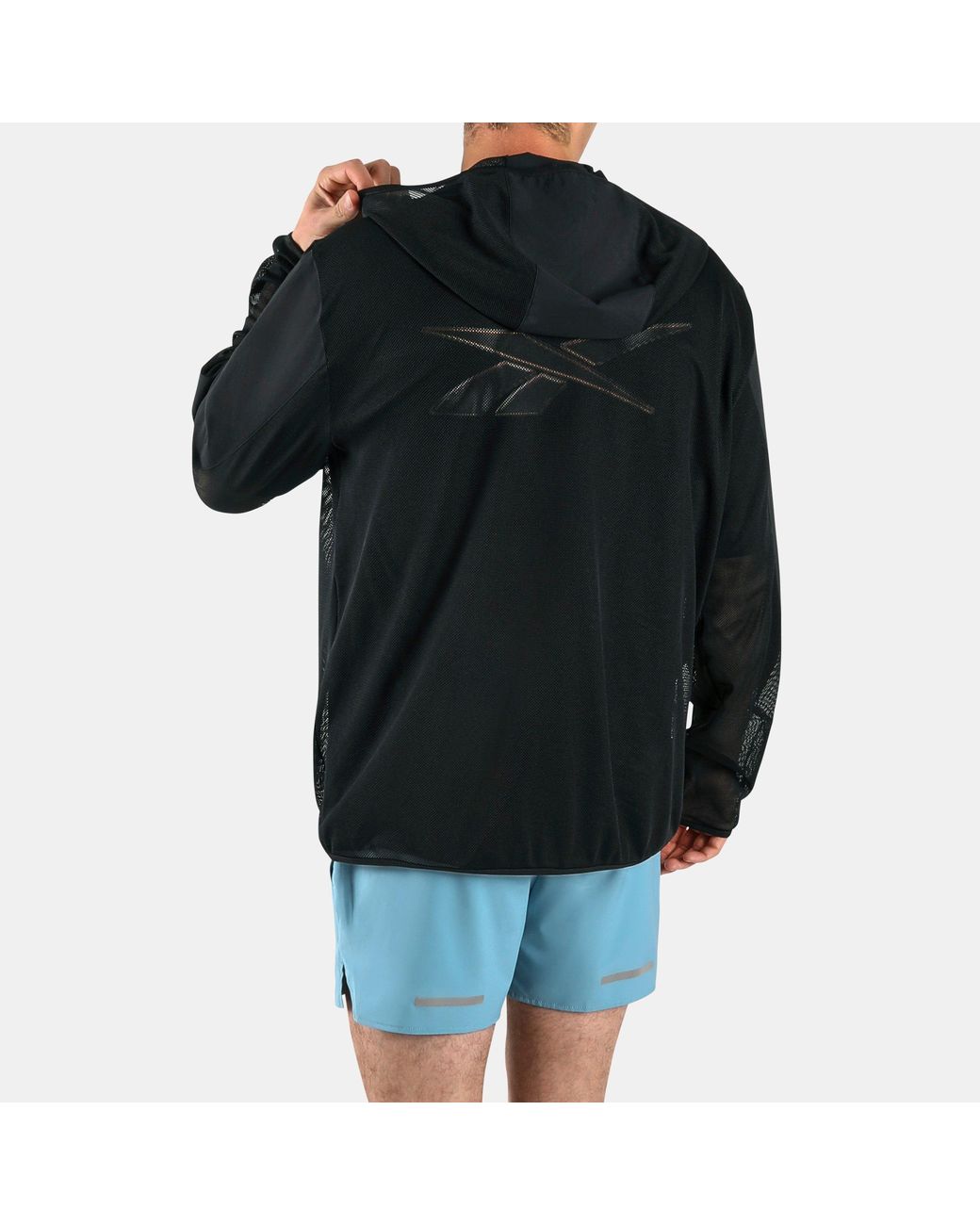 Reebok Atleet Mesh Anorak, Afmeting in het Black voor heren